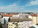 Panoramatický zábr z ploché stechy traktu Základní koly pro áky s poruchami...