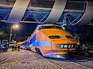 TGV po píjezdu do areálu brnnského výstavit. (6. ervna 2022)