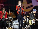 Skupina Rolling Stones na vystoupení v Liverpoolu po 50 letech (9. ervna 2022)