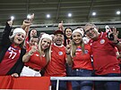 Kostarití fanouci ped zápasem o fotbalové mistrovství svta
