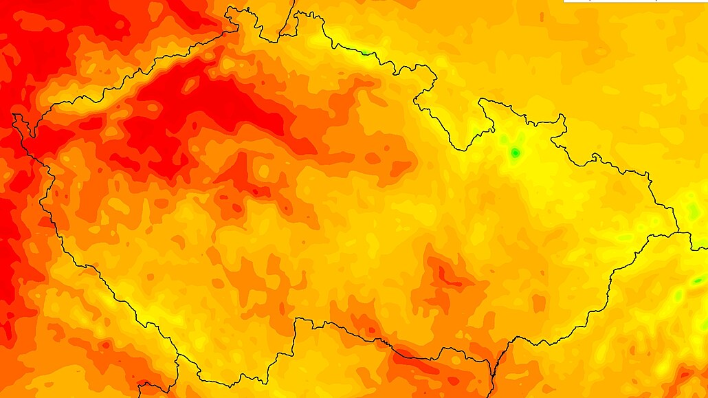 Teplotní maxima pro esko v pátek 17. ervna 2022