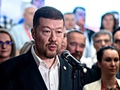 Předseda SPD Tomio Okamura na zahájení předvolební kampaně. (18. června 2022)