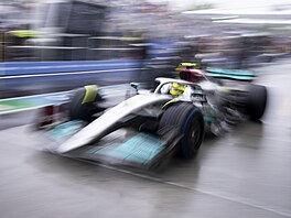Lewis Hamilton z Mercedesu v kvalifikaci ne Velkou cenu Kanady F1.
