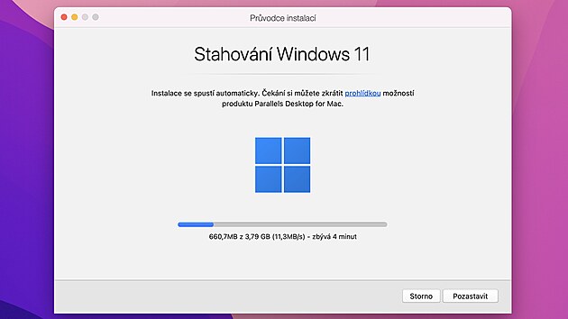 Instalace Windows 11 v systému Paralells Desktop