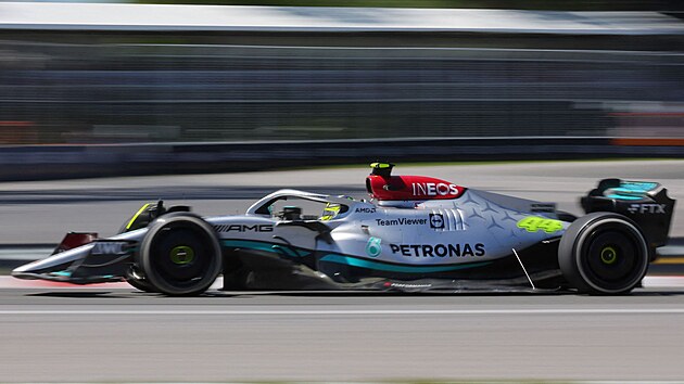 Lewis Hamilton z Mercedesu ve Velk cen Kanady F1.
