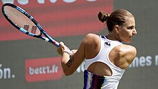 Česká tenistka Karolína Plíšková v duelu s Kanaďankou Biancou Andreescuovou.
