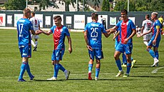 Fotbalisté Plzně po vítězném duelu s týmem Klatov.