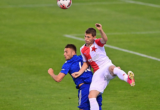 Momentka z pípravého zápasu Slavia - Olympiakos