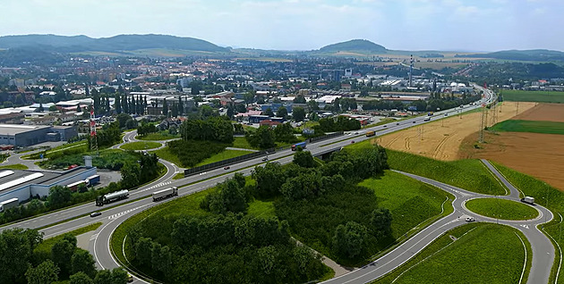 Vizualizace dopravního �e�ení napojení Nového Ji�ína na renovovanou silnici I/48
