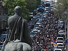 Jerevan. Opoziní protesty proti mírovým jednáním s Ázerbájdánem (25. kvtna...