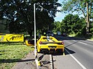 Dopravn nehoda vozu znaky Ferrari v Karlovch Varech. (17. ervna 2022)