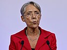 Francouzská premiérka Elisabeth Borneová pi projevu v Paíi (19. ervna 2022)