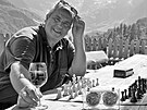 Horská chata Oberglaneggalm Hütte v údolí Passeiertal. N�co obyvatelé Ji�ního...