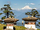 Pohled na nejvyí horu Bhútánu a zárove nejvyí nezdolaný vrchol svta ze...