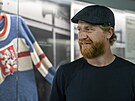 Hokejista Jakub Voráek na TK k charitativnímu zápasu eských hvzd z NHL na...