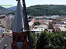 Na rekonstrukci věže ústeckého kostela pracovali horolezci