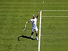 Novak Djokovi bhem tréninku ve Wimbledonu