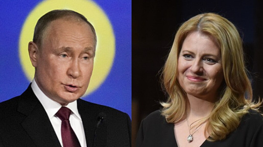 Zleva: Vladimir Putin, Zuzana aputová
