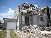 Zničený dům v Lužicích tři měsíce od tornáda. (22. září 2021)
