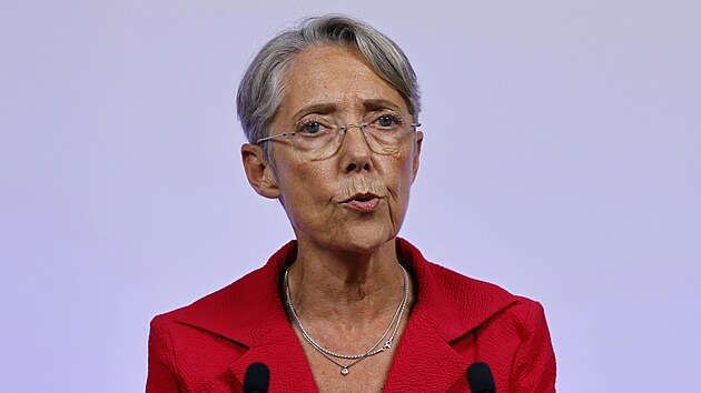 Francouzsk� premi�rka Elisabeth Borneov� p�i projevu v Pa��i (19. �ervna 2022)