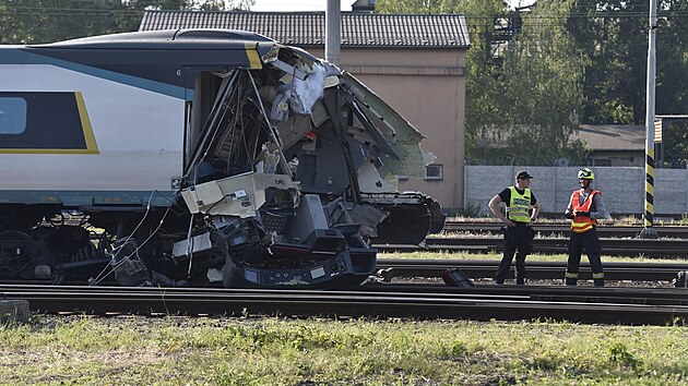 Pendolino se v Bohumn srazilo s posunovanm vlakem. (27. ervna 2022)