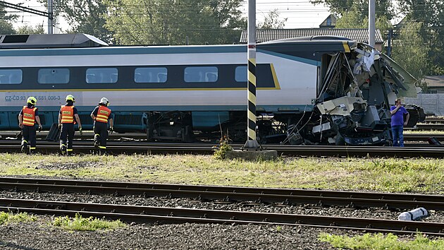 Pendolino se v Bohumn srazilo s posunovanm vlakem. (27. ervna 2022)