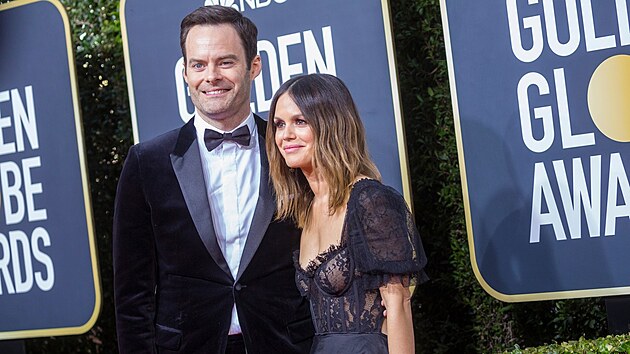 Komik Bill Hader a hereka Rachel Bilsonov (Los Angeles, Zlat Glby, leden 2020)