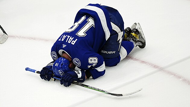 Ondej Palt z Tampa Bay Lightning je zklaman po porce ve finle Stanley Cupu.