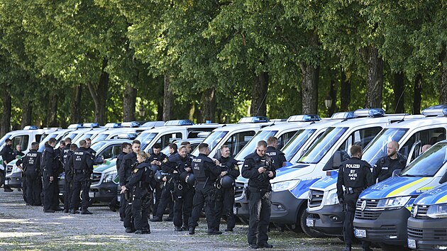 Policie si připravuje své vybavení před demonstrací proti summitu zemí G7 v Mnichově. Summit se bude konat na zámku Elmau u Garmisch-Partenkirchenu od 26. do 28. června 2022. (sobota 25. června 2022)