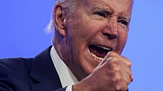 Americký prezident Joe Biden b�hem projevu v Pensylvánii (14. �ervna 2022)