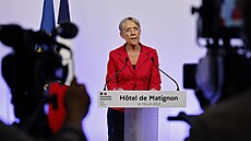 Francouzská premiérka Elisabeth Borneová pi projevu v Paíi (19. ervna 2022)