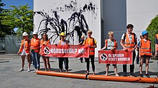 Protest klimatických aktivist Letzte Generation (Poslední generace), kteí...