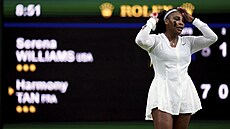 Amerianka Serena Williamsová bhem prvního kola Wimbledonu.