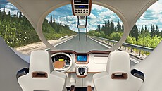 Kabina �idi�e tak trochu p�ipom�n� kabinu letadla.
