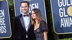 Komik Bill Hader a hereka Rachel Bilsonová (Los Angeles, Zlaté Glóby, leden...