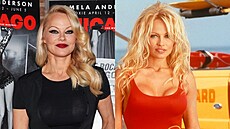 Pamela Andersonová v letech 2022 a 1987