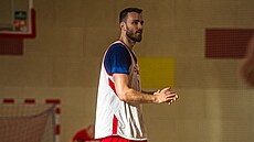 David Jelínek na tréninku basketbalové reprezentace