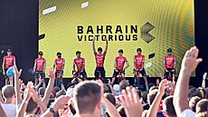 Tým Bahrain Victorious b�hem prezentace tým� Tour v Kodani.
