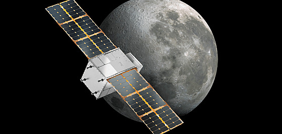 Ilustrace sondy CAPSTONE u Měsíce