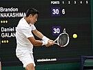 Brandon Nakashima v zápase tetího kola Wimbledonu.