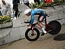 Nizozemec Mathieu van der Poel na trati úvodní etapy Tour de France 2022.