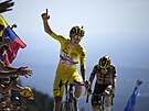 DOKÁZAL TO. Tadej Pogaar se raduje z vítzství v sedmé etap Tour de France.