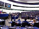Premiér Petr Fiala na plénu Evropského parlamentu. (6. ervence 2022)
