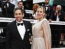 Janek Bartoka a Denisa Mendrejová na filmovém festivale (Karlovy Vary, 1....