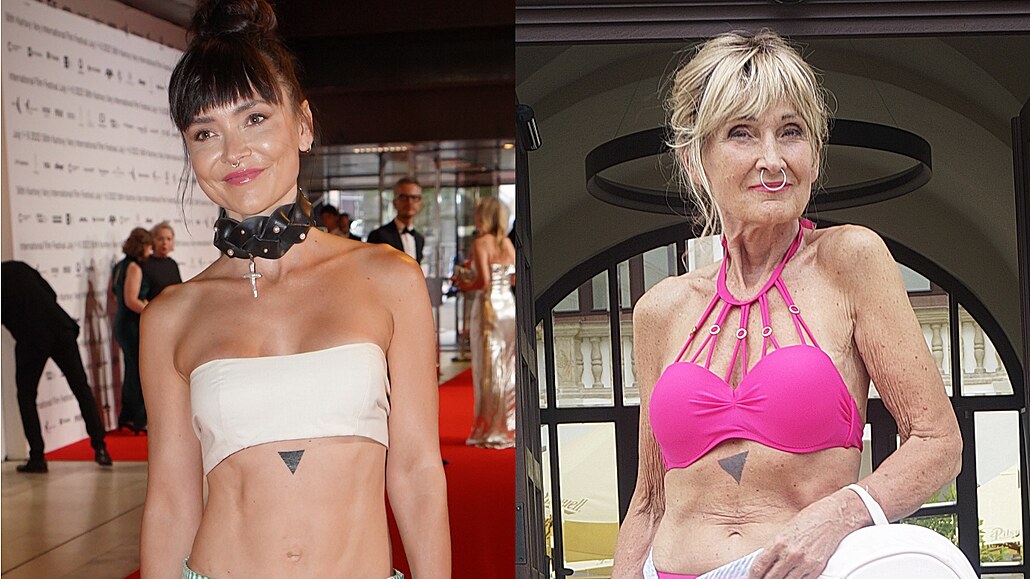 Zuzana Bubílková parodující outfit Radky T�e�tíkové v Karlových Varech