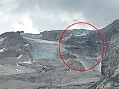 Podle prvních informací došlo k odtržení ledovce v úseku vedoucím z Pian dei...