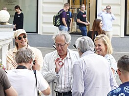 Australský oscarový herec a nejvtí hvzda festivalu Geoffrey Rush dorazil do...