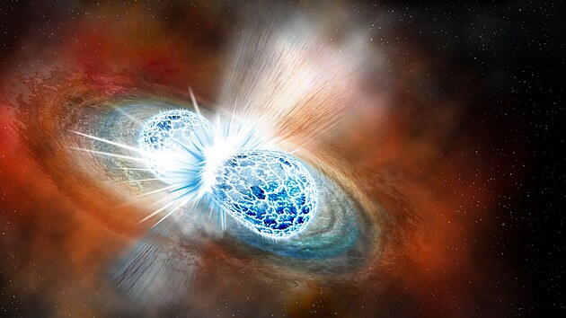 Při srážce neutronových hvězd vzniká černá díra, ale také množství těžkých prvků periodické soustavy. Právě tento jev má pozorovat chystaný vesmírný dalekohled z Brna.