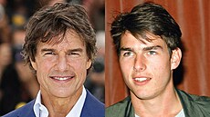 Herec Tom Cruise v letech 2022 a 1986