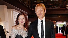 Lilia Khousnoutdinova a Karel Jane�ek na MFF KV (Karlovy Vary, 1. �ervence 2022)